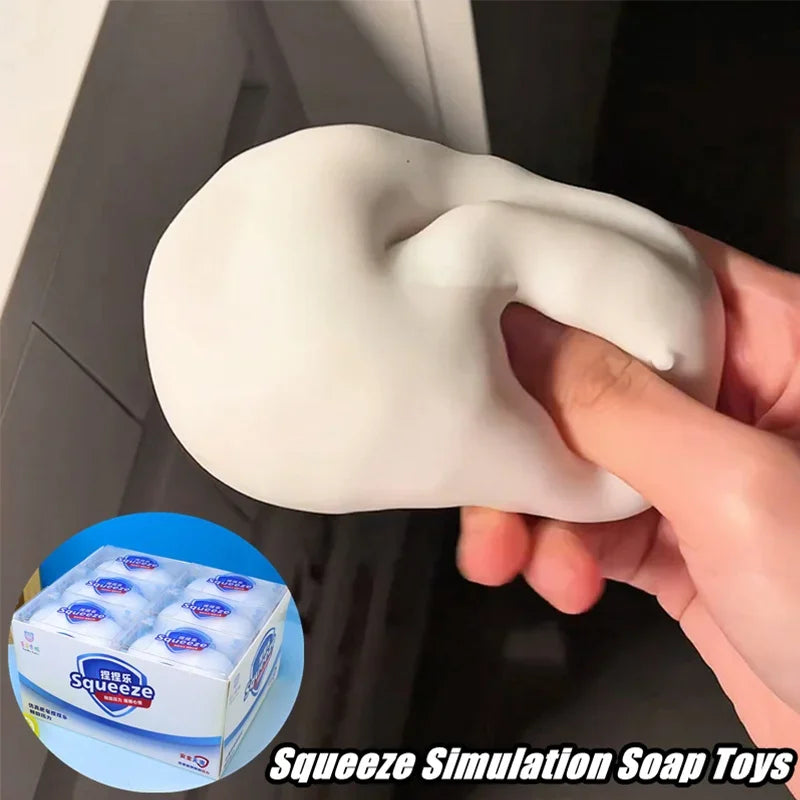 Soft White Soap Squishy Slime Toy Cube Stress Relief Decorative Home Room Square Slow Rebound Gift for Festivals
