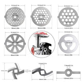 Meat Grinder Pinion Mixer Spare Parts Meat Grinder Knife Stainless Steel Grille for Food Grinder Accessories Kitchen Tool