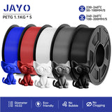 JAYO filaments petg 5Rolls Mixed colors 3D Printer Filament 1.75mm 100% No Bubble FDM 3D Printer Materials DIY Gift 1.1KG/1rolls