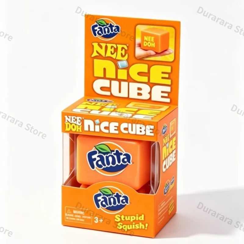 New Schylling Limited Edition Fanta Nice Cube Squish Stress Relief Toy Cute Soft Fidget Toy Stress Relief Squishy