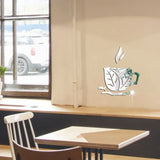 New Creative Acrylic Mirror Coffee Cup Wall Paste Living Room Bedroom Background Wall Decoration Self-adhesive Mirror
