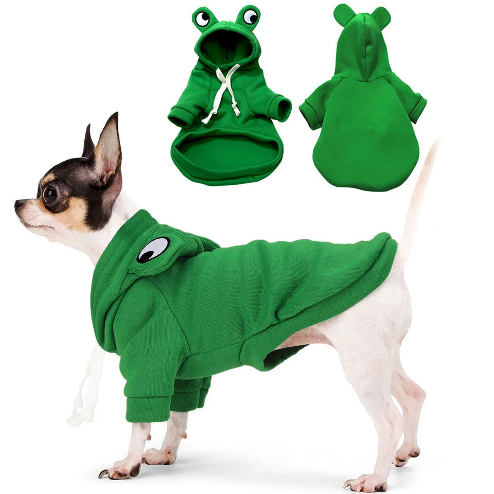 Dog Red Christmas Elk Costumes Winter Pets Hoodie Warm Sweatshirts with Pockets for Small Medium Dogs Puppy Cats Party Clothes