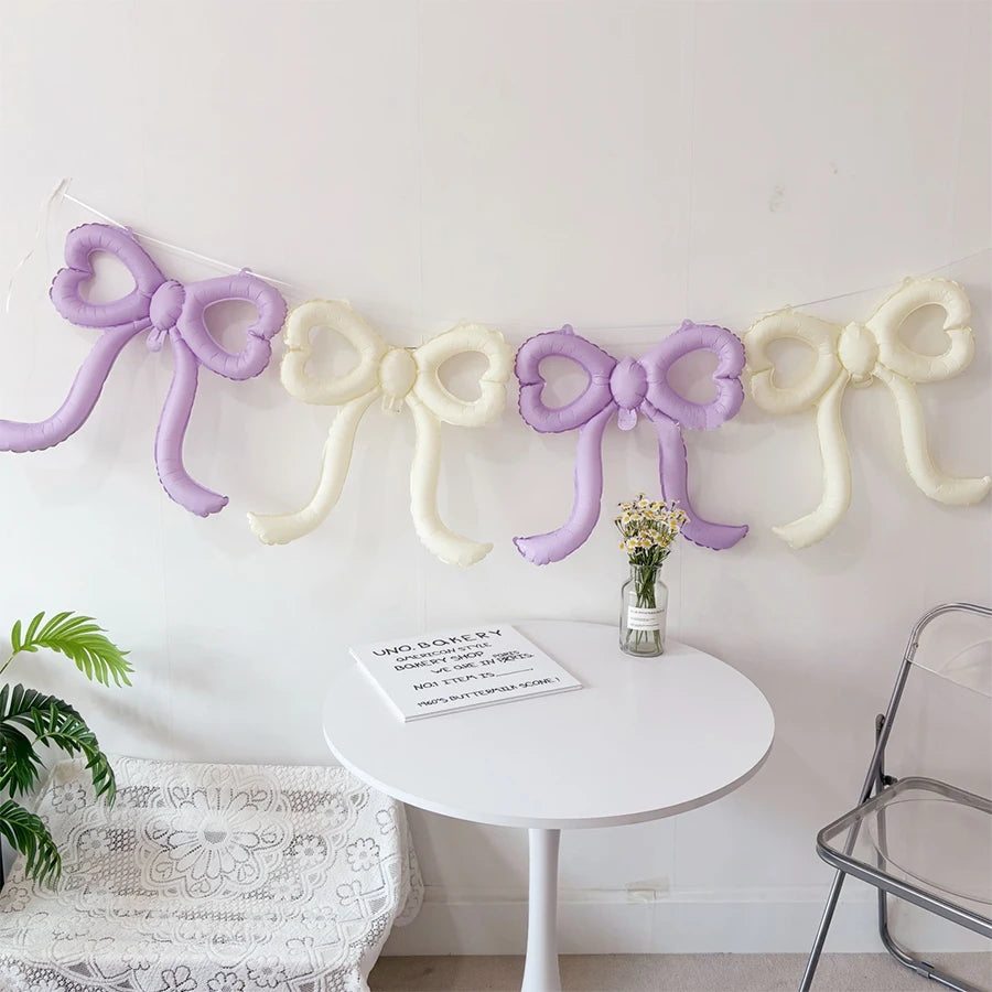 4PCS 22 inch love bow balloon set decoration theme party birthday party scene layout coffee dessert shop decoration