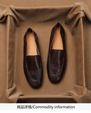 SHOEBOX Retro flat woman loafers new fashion style for spring and autumn 2025, shallow-mouth round-toe genuine leather shoes
