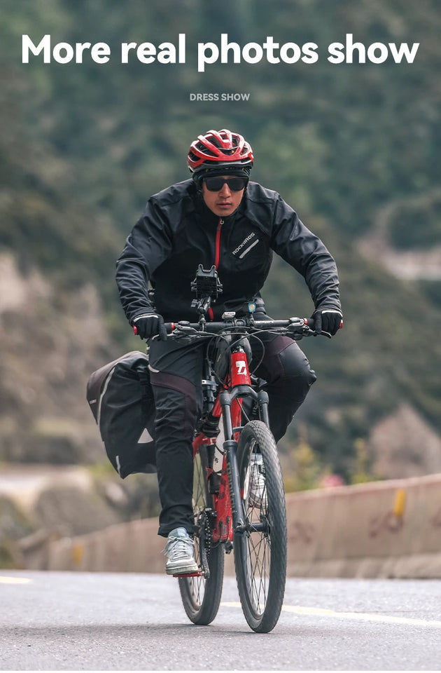 ROCKBROS Winter Bicycle Jackets Keep Warmer Windproof Thermal Fleece Bike Jersey Coat Sports MTB Road Riding Cycling Jacket Tops