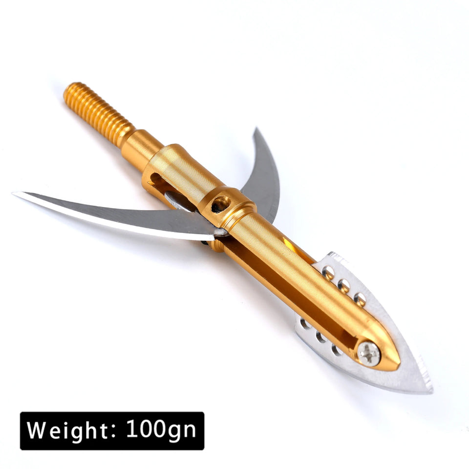 3pcs Hunting Broadhead 100gn-150gn ArrowHead Arrows Points for Compound Recurve Traditional Bow Crossbow Hunting Archery Outdoor