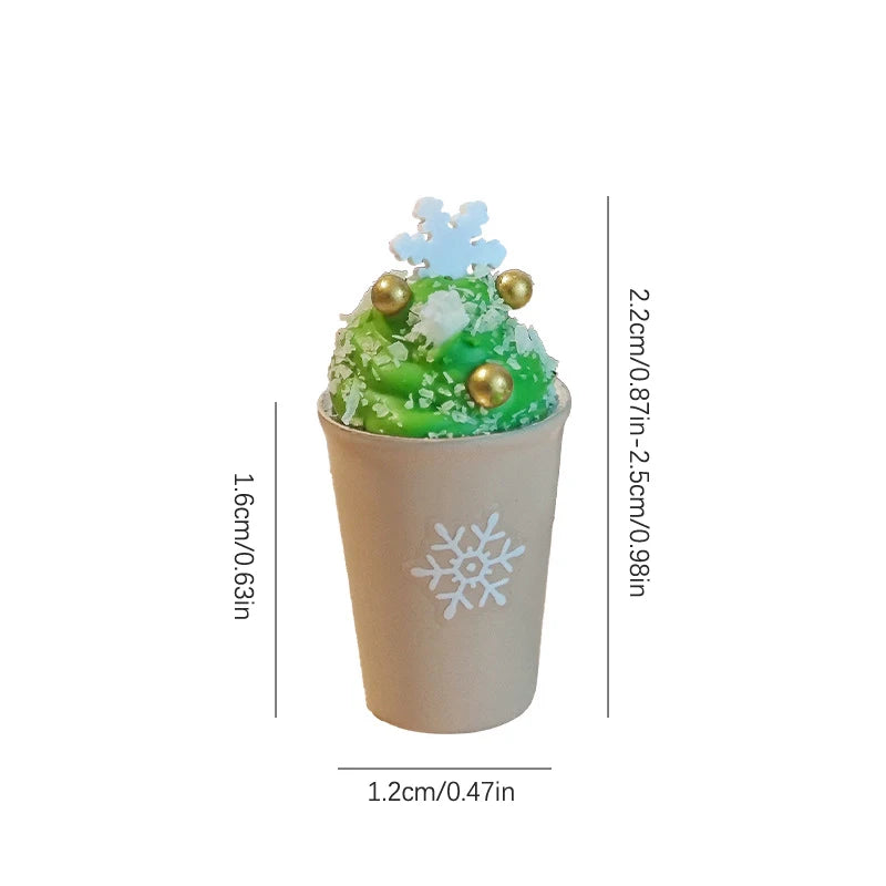 1/12 Dollhouse Christmas Latte Coffee Drink Cup Model Christmas Dollhouse Miniature Coffee Shop Decor Ornament Micro Photo Props