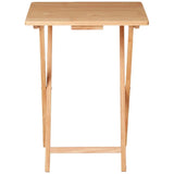 Indoor Folding TV Tray Table Portable Lightweight Solid Rubberwood Space Saving Easy Storage No Assembly Required Compact Design
