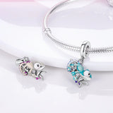 S925 Silver Plated Devil's Eye Guardian Palm Safety Chain Charms Pendants Fit Original Bracelets Fine DIY Birthday Jewelry Gifts