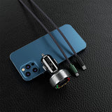 12/24V Dual USB Car Charger QC 3.0 Waterproof 18W Fast Charging Marquee Light LED Voltmeter ON OFF Switch Car-charger Adapter