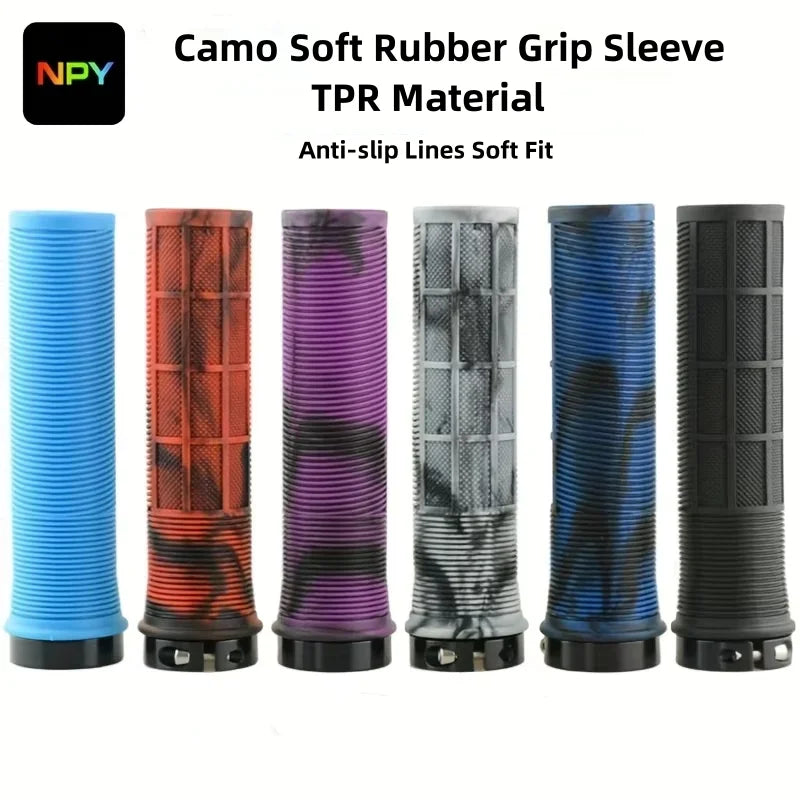 NPY Bicycle Handles Mtb Rubber Lock-on Grip Shockproof Non-slip Mountain/Road Bike Handle Cover Folding Balance Bike Accessories