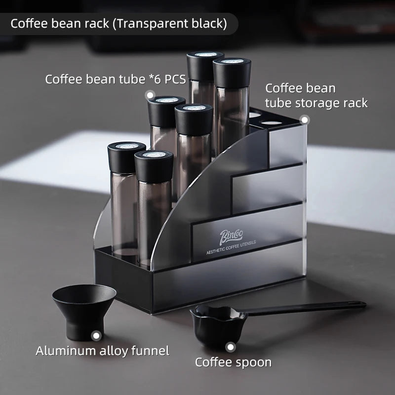 Coffee Beans Storage Container Tube Display Rack Tea Bottle Glass Single Dose Espresso Accessory Coffeware Set Barista Tool Gift