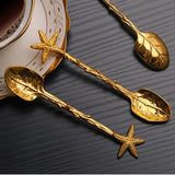 Creative Retro Hotel Family Dessert Coffee Spoon Ice Cream Tools Creative Royal Style Flatware Metal Spoon Kitchen Accessories