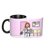 Pink Doctor Nurse Coffee Mugs DIY Customized Enfermera En Apuros Ceramic Milk Tea Mug Cup