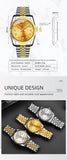 Fashion Diamond Calendar Mens Watches Business Luxury High Quality Quartz Watch For Men Stainless Steel Wristwatch Reloj Hombre