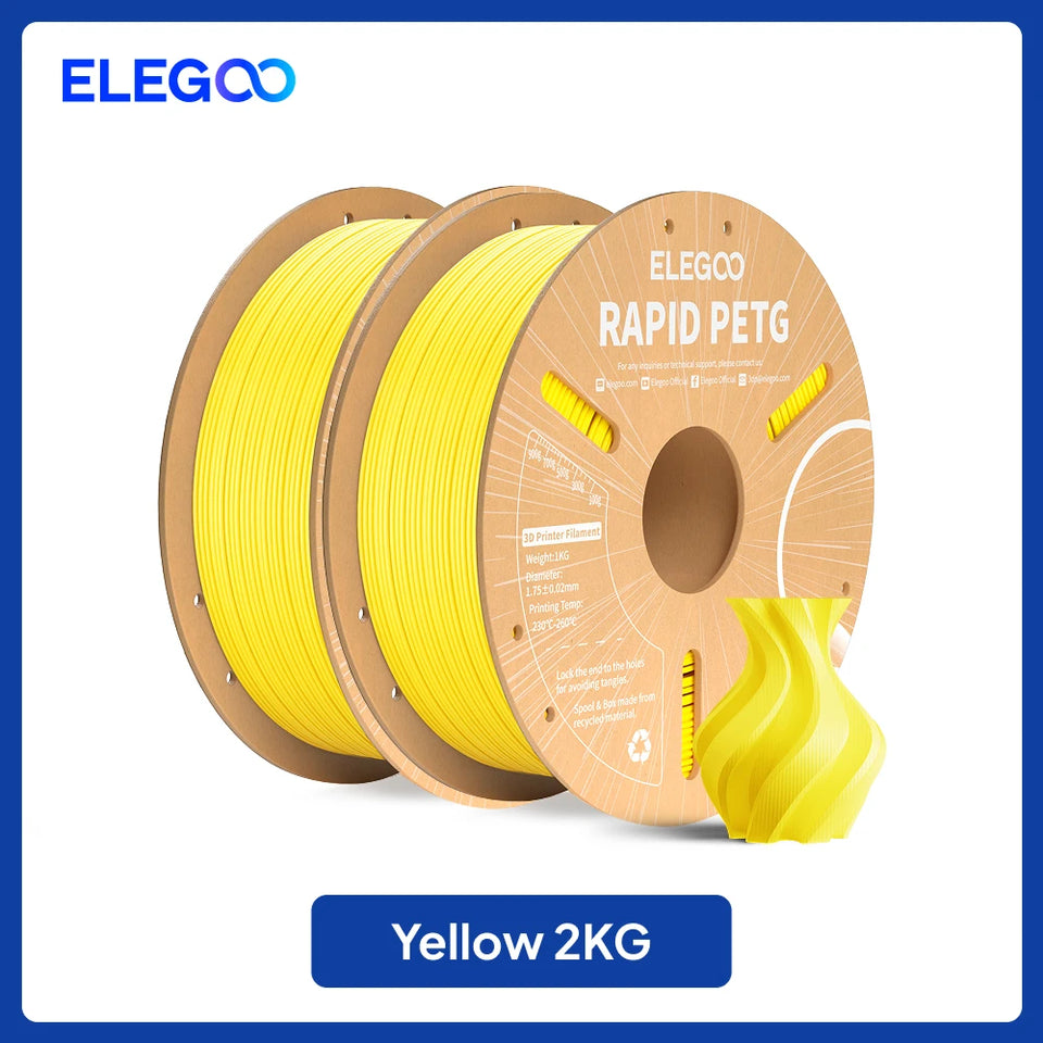 ELEGOO Rapid PETG Filament 1.75mm 1KG,High Speed 30-600mm/s 3D Printer Filament 1kg Fits for Most FDM 3D Printers