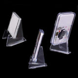 10PCS Acrylic Display Holder Transparent Triangle Commemorative Coin Photo Card Holder Display Rack Phone Stand Home Decor
