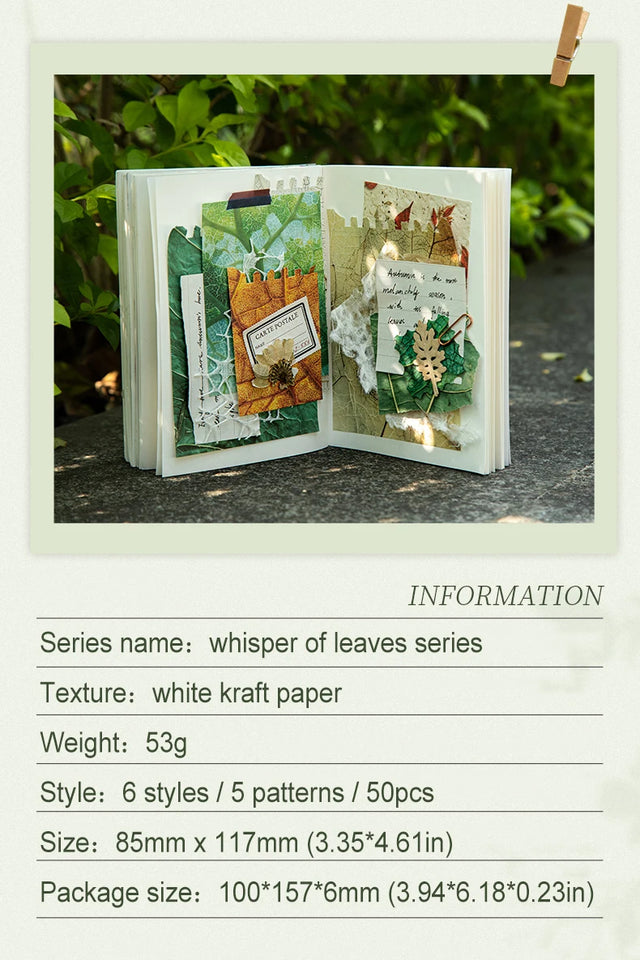 JIANWU Whisper of Leaves Series Vintage Texture Landscape Collage Scrapbook Material Paper Creative Junk Journal Stationery
