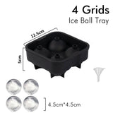Ice Cube Tray Silicone Ice Ball Freezer Mold Square Ice Cube Maker with Lid 4/6/8 Grids for Whiskey Cocktail Coffee Accessories