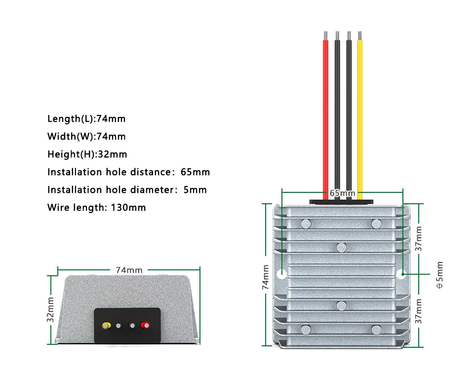 72V60V48V36V24V12V to 5V power converter front car DC voltage regulator DC-DC buck module