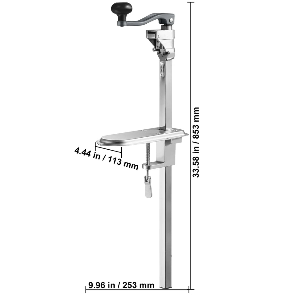 SucceBuy Manual Can Opener Commercial Table Clamp Opener for Large Cans Can Opener with Base Adjustable Height Industrial Opener