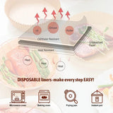 300PCS Air Fryer Disposable Paper Square Round Baking Paper Barbecue Plate NonStick Mat Kitchen Oven Oil Absorbing Paper Tool