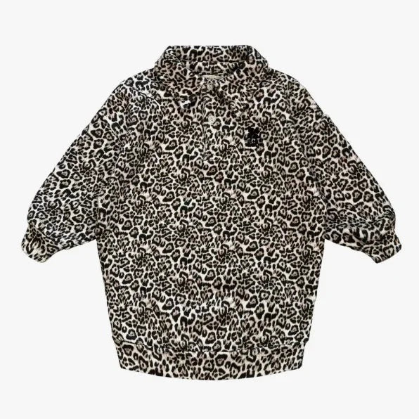 Children Sets New 25 Autumn and Winter Cute Leopard Print Long Sleeved Polo Shirt Dress for Girls Boys Cotton Sweatshirt Skirts
