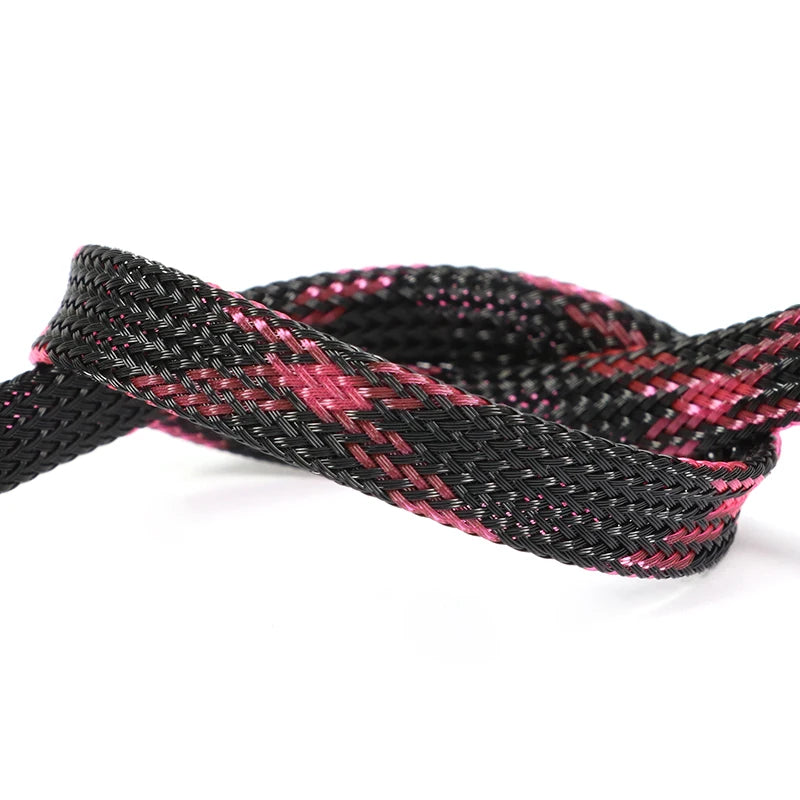 1~50M PET Expandable Cable Sleeve 4mm Tight Braided High Density Hardness Insulate Line Protect Sleeving Wire Wrap Gland Sheath