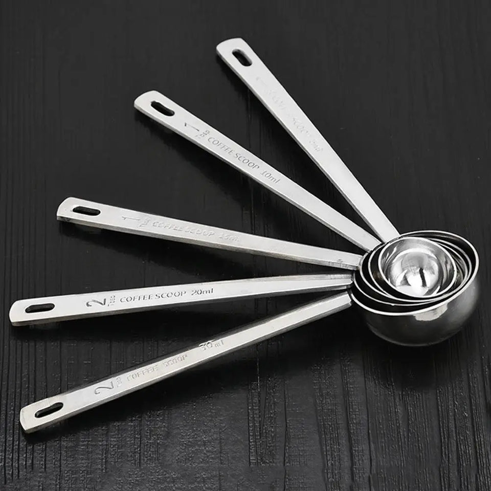 High-quality Stainless Steel Measuring Spoon Blending Thicken Coffee Scoop 5/10/15/20/30ML Powder Spoon Coffee