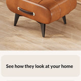 Furniture Small Upholstered Shoe Bench Oil Wax Leather Padded Entryway Shoe Changing Stool Modern Minimalist Living Room Ottoman