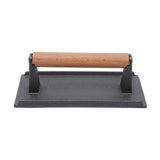 Kitchen Heavy Cast Flat Iron Steak Weight/Bacon Press with Wooden Handle Heavy-Weight Grill Press Commercial Grade Burger