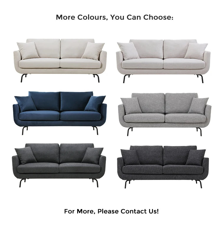 Furniture White Living Room 2 Seater Modern Nordic Scandinavian Upholstery Small Comfy High Quality