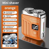 Portable Electric Shaver R-19, 9000 RPM German Motor, Wet & Dry Use, Magnetic Blades, 180 Days Battery Life, LED Display