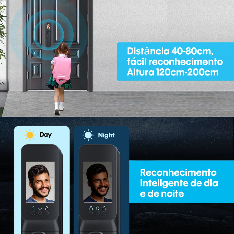 X3 Tuya Wifi 3D face recognition Electronic lock biometrics Fingerprint Lock Smart Door Lock Key Card NFC Camera Electronic Lock