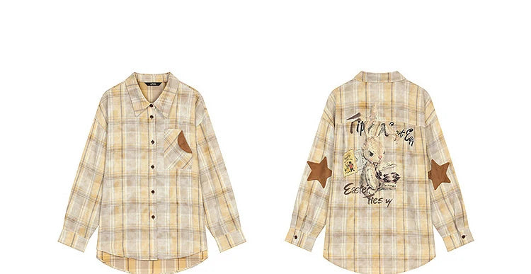 2025 Autumn ELFSACK New Arrivals Casual Color Block Plaid Oversized Long Sleeve Lapel Collar Shirt For Women