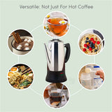 Electric Percolator 1.8L 12Cup Italian Coffee Maker Stainless Steel Quick Heating Reusable Filter Basket Fast Brew Home Office