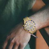 MISSFOX Men Watches 2021 Luxury Large Case With Baguette Full Diamond Quartz Wristwatch Chronograph Calendar Watch Droshipping