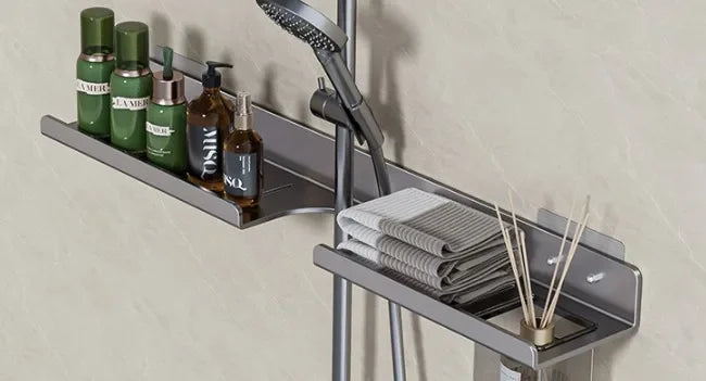 Washroom Faucet Sink Wall-mounted Punch-free Organizer In Front Of The Mirror Bathroom Shower Gel Storage Shelf