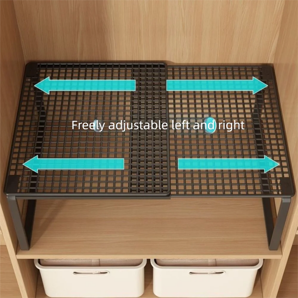 Closet Shelf Wardrobe Organizer Wardrobe Divider Board Stackable Shelves Clother Storage Rack Telescopic Adjustable