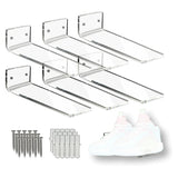 6Pcs Clear Floating Sneaker Shelves Wall Mounted Shoe Display Stand Transparent Shoe Racks For Bedroom Living Room