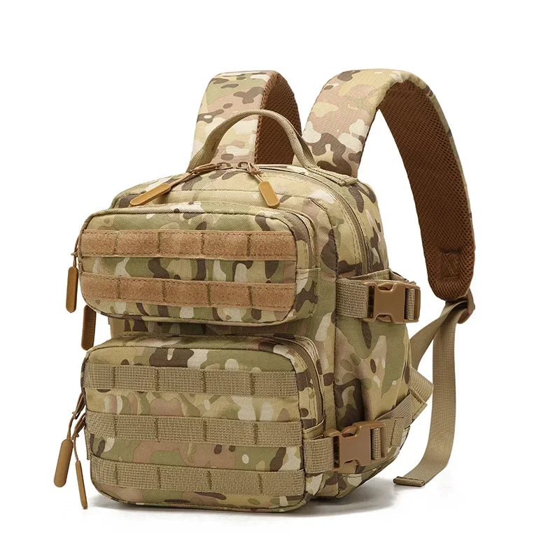 Mini Tactical Backpack for Women Camping Hiking Sports Gym Bag 9L Daily Travel Athlete Fitness Rucksack with Bottle Holder