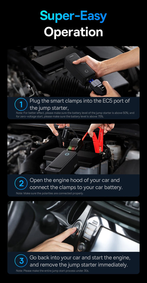 Baseus 600A Car Jump Starter Device Power Bank 6000mAh for Car Battery Emergency Starting Petrol Diesel 12V Car Booster Starter
