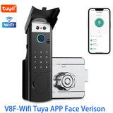 Outdoor Waterproof Smart Tuya Wifi Lock 3D Face Recognition Digital Code Keyless App Fingerprint Lock With Rechargeable Battery