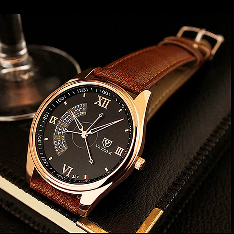 New Business Men's Wristwatch Clock Fashion Casual Leather Sport Man Watch Top Brand Luxury Quartz Watches for Men montre homme