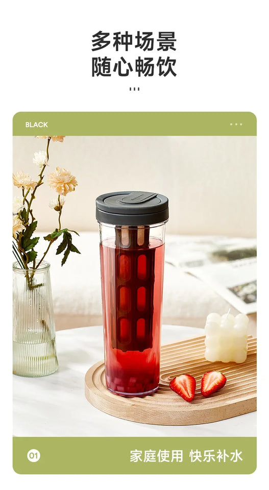 1L cold brew coffee maker manual cold water coffee maker and high capacity water bottle summer portable juice tea coffee kettle