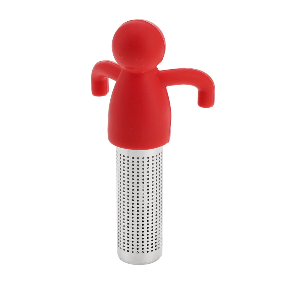 1PC Reusable tea maker Stainless steel tea filter Kitchen Restaurant Garden Accessories Creative humanoid tea filter