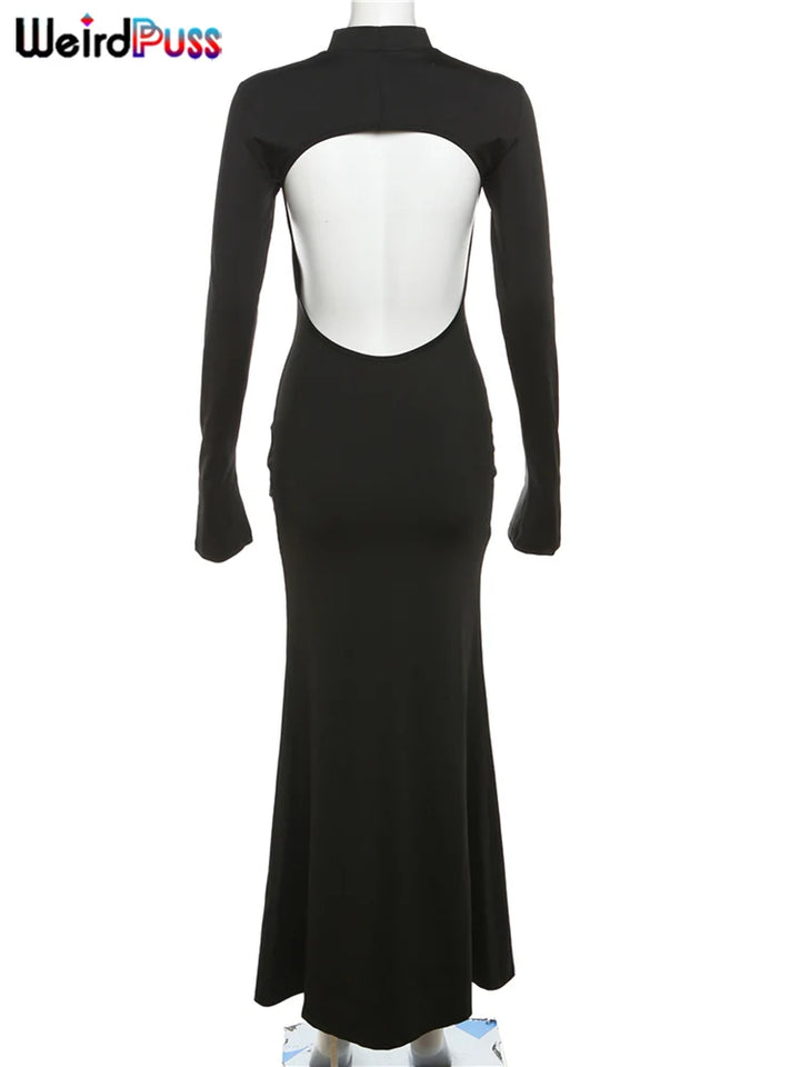 Weird Puss Backless Skinny Women Dress Skinny Stretchy Slim Bag Hip Bodycon Ladies Fashion Party Event Prom Mermaid Vestidos