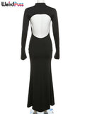 Weird Puss Backless Skinny Women Dress Skinny Stretchy Slim Bag Hip Bodycon Ladies Fashion Party Event Prom Mermaid Vestidos