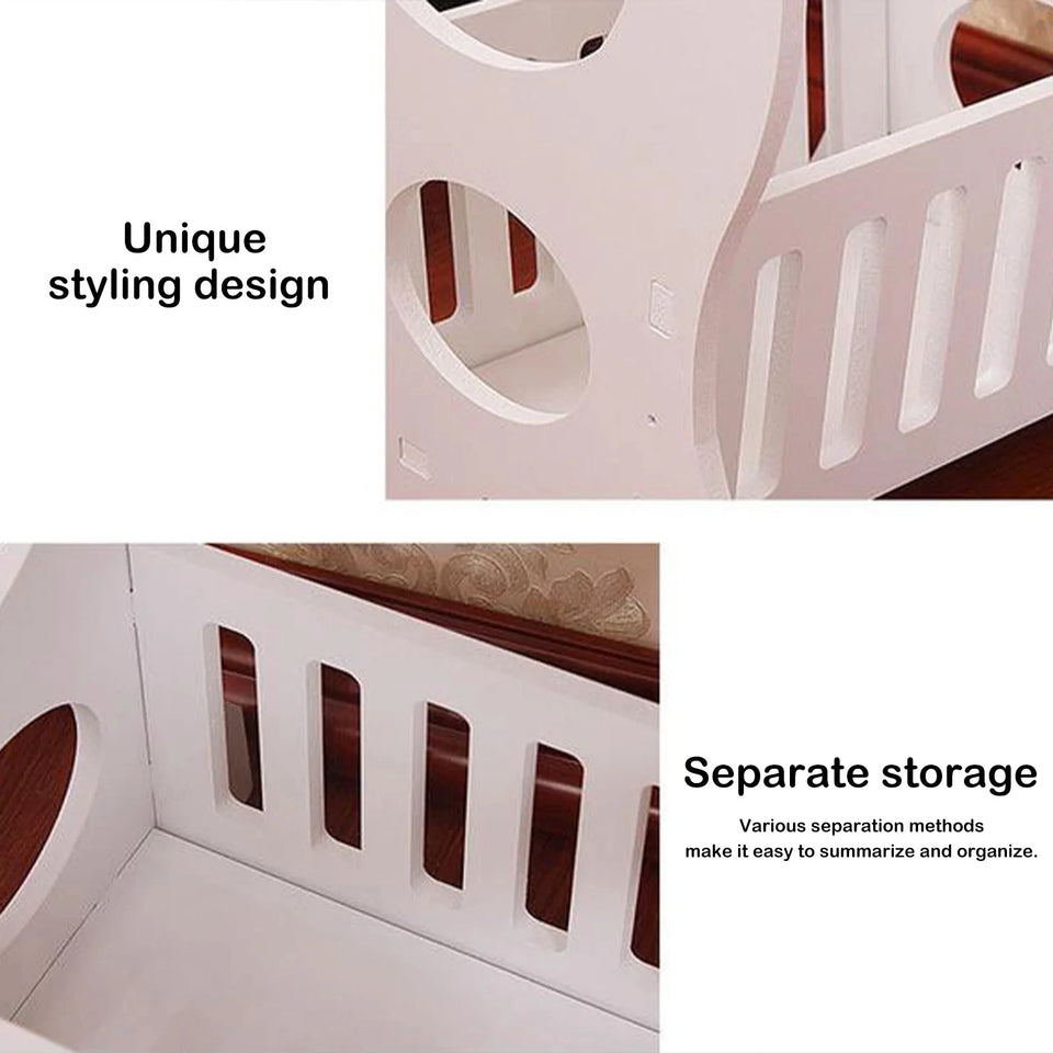 Creative Wooden Bedside Table Small Apartments Bedhead Cabinet Household Bedroom Nightstands Living Room Solid Color Round Table