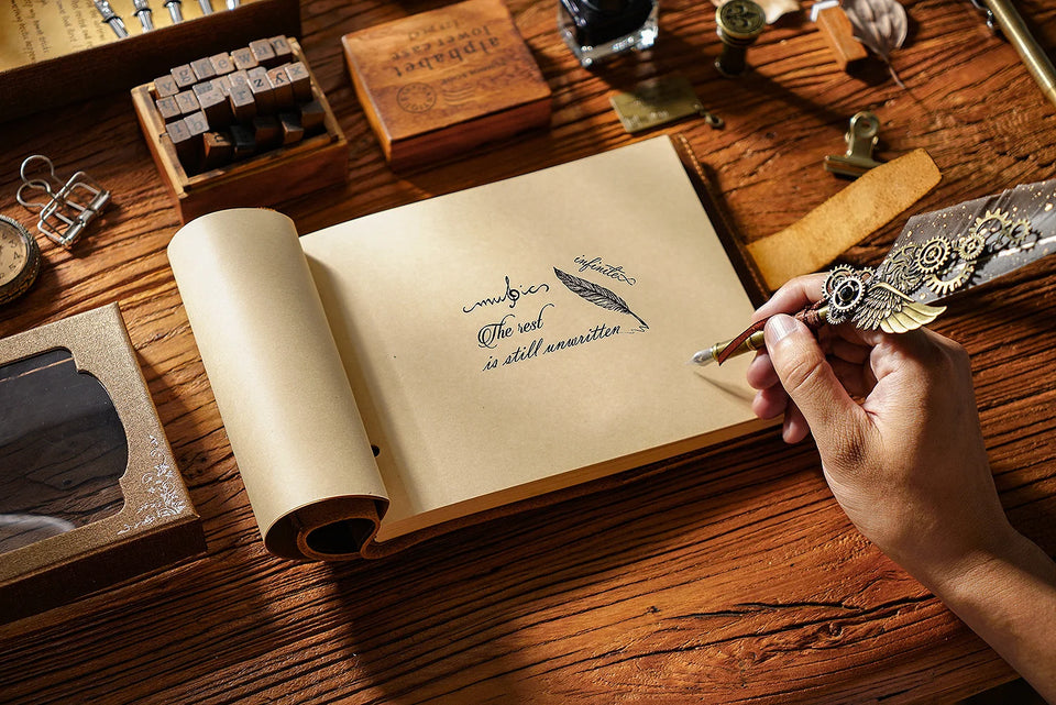 Genuine Leather Sketchbook Retro Painting Notebook Boy"s Girl Student Leather Binding Notebook Classic Handmade Notepad